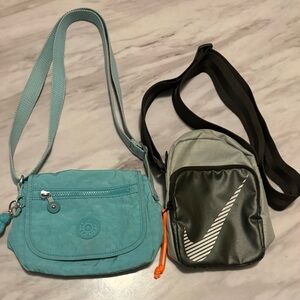 Nike Black and Gray Crossbody Bag